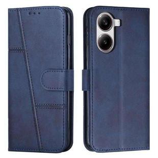 For Redmi Turbo 4 / Xiaomi Poco X7 Pro Stitching Calf Texture Buckle Leather Phone Case(Blue)