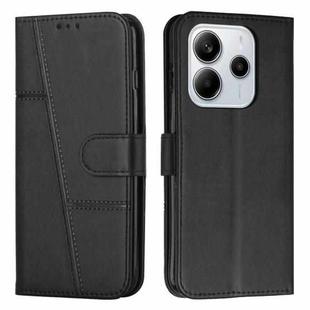 For Redmi Note 14 4G 164.84mm Stitching Calf Texture Buckle Leather Phone Case(Black)