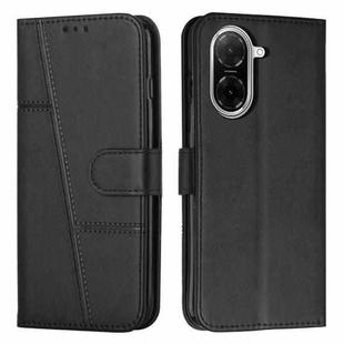 For Redmi A5 4G 171.7mm / Poco C71 Stitching Calf Texture Buckle Leather Phone Case(Black)