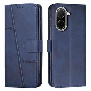 For Redmi A5 4G 171.7mm / Poco C71 Stitching Calf Texture Buckle Leather Phone Case(Blue)