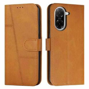For Redmi A5 4G 171.7mm / Poco C71 Stitching Calf Texture Buckle Leather Phone Case(Yellow)