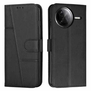 For Redmi K80 / K80 Pro Stitching Calf Texture Buckle Leather Phone Case(Black)