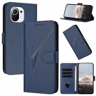 For Xiaomi Mi 11 Triangle Pattern Buckle Clasp Leather Phone Case(Royal Blue)