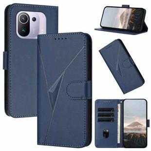 For Xiaomi Mi 11 Pro Triangle Pattern Buckle Clasp Leather Phone Case(Royal Blue)