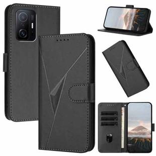 For Xiaomi 11T Triangle Pattern Buckle Clasp Leather Phone Case(Black)