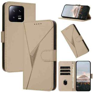 For Xiaomi 13 Triangle Pattern Buckle Clasp Leather Phone Case(Gold)