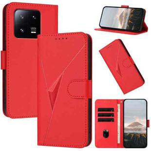 For Xiaomi 13 Pro Triangle Pattern Buckle Clasp Leather Phone Case(Red)