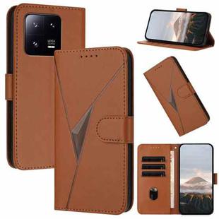 For Xiaomi 13 Pro Triangle Pattern Buckle Clasp Leather Phone Case(Brown)