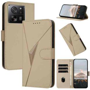 For Xiaomi 13T Triangle Pattern Buckle Clasp Leather Phone Case(Gold)