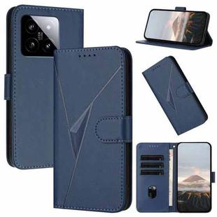 For Xiaomi 14 Triangle Pattern Buckle Clasp Leather Phone Case(Royal Blue)