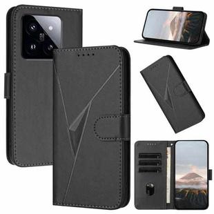 For Xiaomi 14 Pro Triangle Pattern Buckle Clasp Leather Phone Case(Black)