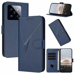 For Xiaomi 14 Pro Triangle Pattern Buckle Clasp Leather Phone Case(Royal Blue)