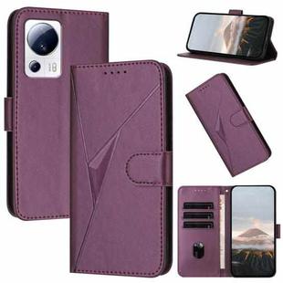 For Xiaomi Civi 2 Triangle Pattern Buckle Clasp Leather Phone Case(Dark Purple)