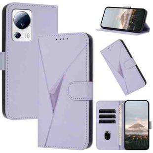 For Xiaomi Civi 2 Triangle Pattern Buckle Clasp Leather Phone Case(Light Purple)