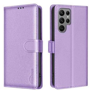 For Samsung Galaxy S25 Ultra 5G Litchi Texture RFID Anti-theft Leather Phone Case(Purple)