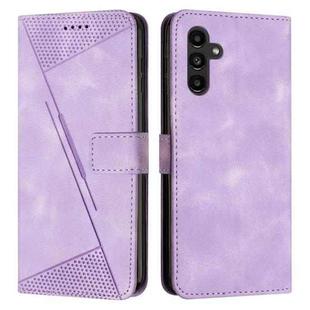 For Samsung Galaxy S25 / S24 5G Dream Triangle Leather Phone Case with Long Lanyard(Purple)