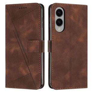 For Samsung Galaxy S25 Edge 5G Dream Triangle Leather Phone Case with Lanyard(Brown)