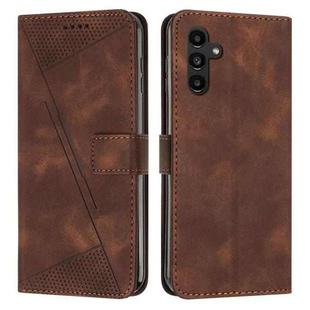 For Samsung Galaxy S25 FE 5G Dream Triangle Leather Phone Case with Lanyard(Brown)