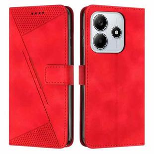 For Redmi Note 14 4G 163.25mm Dream Triangle Leather Phone Case with Long Lanyard(Red)