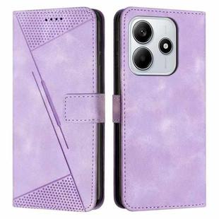 For Redmi Note 14 4G 163.25mm Dream Triangle Leather Phone Case with Long Lanyard(Purple)