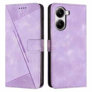 For Redmi Turbo 4 / Xiaomi Poco X7 Pro Dream Triangle Leather Phone Case with Long Lanyard(Purple)