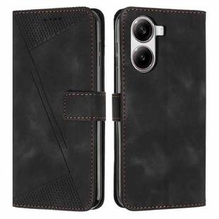 For Redmi Turbo 4 / Xiaomi Poco X7 Pro Dream Triangle Leather Phone Case with Long Lanyard(Black)