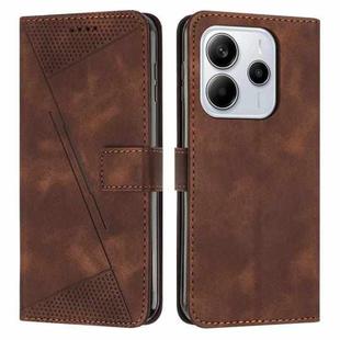 For Redmi Note 14 4G 164.84mm Dream Triangle Leather Phone Case with Long Lanyard(Brown)