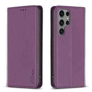 For Samsung Galaxy S25 Ultra 5G Magnetic Leather Phone Case(Purple)