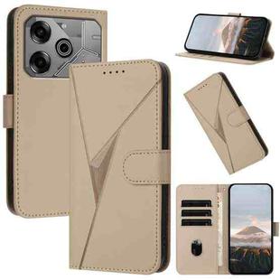 For Tecno Pova 6 / Pova 6 Pro Triangle Pattern Buckle Clasp Leather Phone Case(Gold)