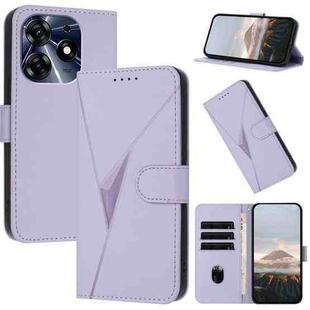 For Tecno Spark 10 Pro Triangle Pattern Buckle Clasp Leather Phone Case(Light Purple)