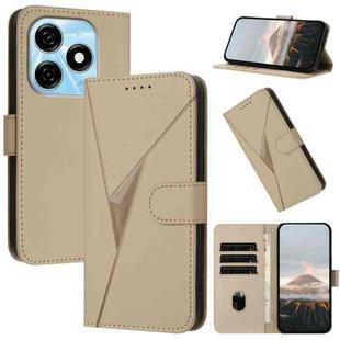 For Tecno Spark 20 Triangle Pattern Buckle Clasp Leather Phone Case(Gold)