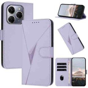 For Tecno Spark 20 Pro Triangle Pattern Buckle Clasp Leather Phone Case(Light Purple)