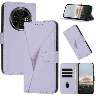 For Tecno Spark 30C Triangle Pattern Buckle Clasp Leather Phone Case(Light Purple)