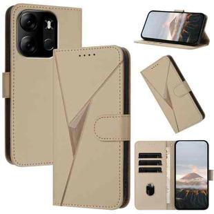 For Tecno Spark Go 2023 Triangle Pattern Buckle Clasp Leather Phone Case(Gold)