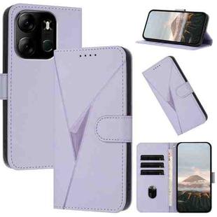 For Tecno Spark Go 2023 Triangle Pattern Buckle Clasp Leather Phone Case(Light Purple)