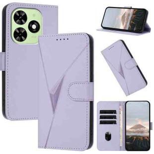 For Tecno Spark Go 2024 Triangle Pattern Buckle Clasp Leather Phone Case(Light Purple)