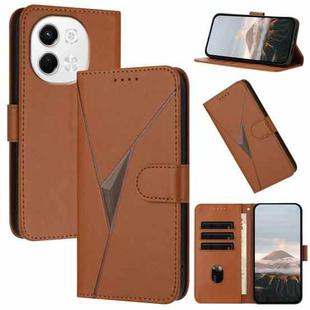 For Tecno Pova 6 Neo 5G / Spark 30 5G Triangle Pattern Buckle Clasp Leather Phone Case(Brown)