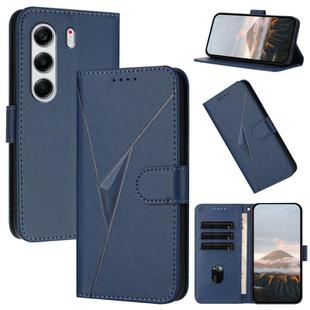 For Tecno Camon 40 4G Triangle Pattern Buckle Clasp Leather Phone Case(Royal Blue)