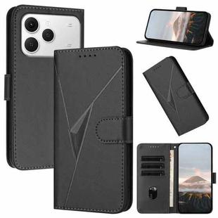 For Tecno Spark 40 4G Triangle Pattern Buckle Clasp Leather Phone Case(Black)