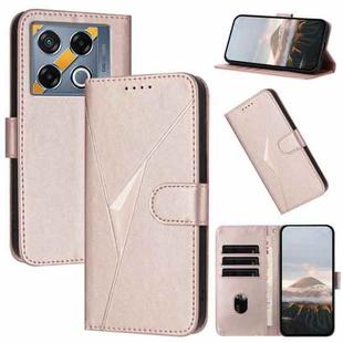 For Infinix GT 20 Pro Triangle Pattern Buckle Clasp Leather Phone Case(Rose Gold)