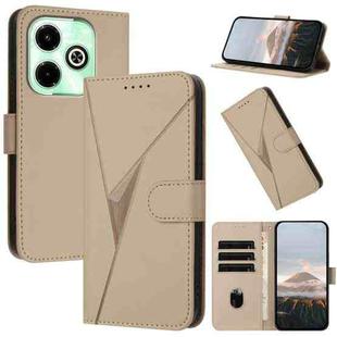 For Infinix Hot 40i Triangle Pattern Buckle Clasp Leather Phone Case(Gold)