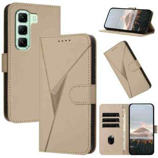 For Infinix Hot 50 4G Triangle Pattern Buckle Clasp Leather Phone Case(Gold)