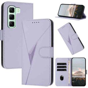 For Infinix Hot 50 4G Triangle Pattern Buckle Clasp Leather Phone Case(Light Purple)