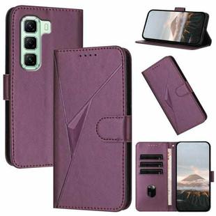 For Infinix Hot 50 5G Triangle Pattern Buckle Clasp Leather Phone Case(Dark Purple)