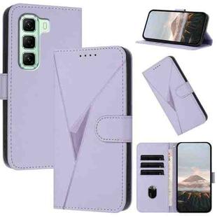 For Infinix Hot 50 5G Triangle Pattern Buckle Clasp Leather Phone Case(Light Purple)