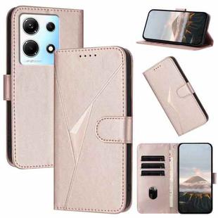 For Infinix Note 30 4G Triangle Pattern Buckle Clasp Leather Phone Case(Rose Gold)