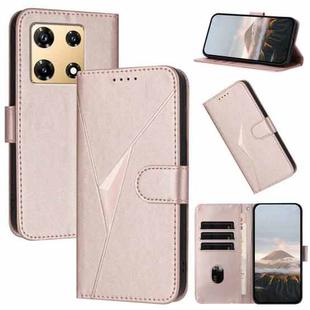 For Infinix Note 30 Pro Triangle Pattern Buckle Clasp Leather Phone Case(Rose Gold)