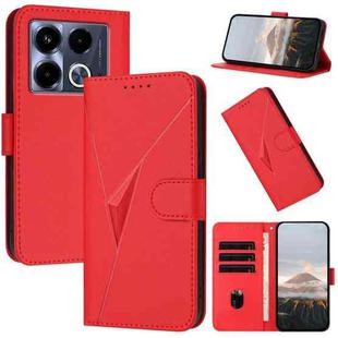 For Infinix Note 40 4G Triangle Pattern Buckle Clasp Leather Phone Case(Red)