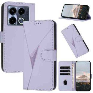 For Infinix Note 40 4G Triangle Pattern Buckle Clasp Leather Phone Case(Light Purple)