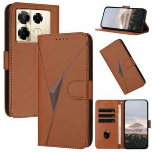 For Infinix Note 40 Pro 4G / 5G Triangle Pattern Buckle Clasp Leather Phone Case(Brown)